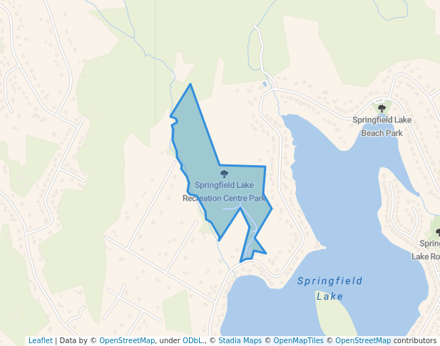 walking in Springfield Lake Recreation Centre Park map in Middle Sackville
