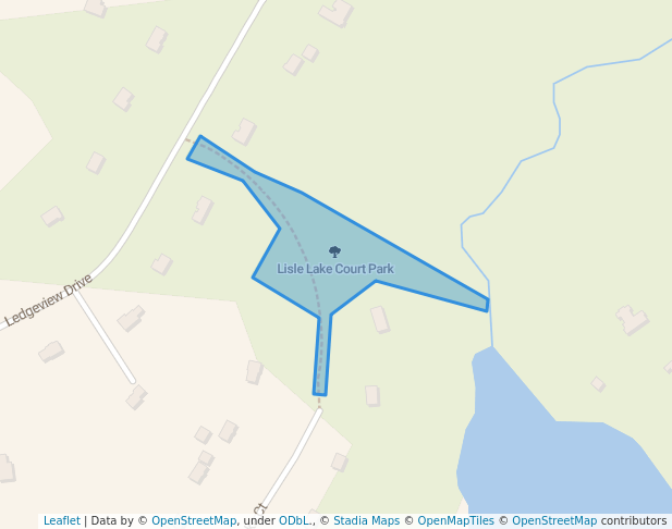 walking in Lisle Lake Court Park map in Middle Sackville