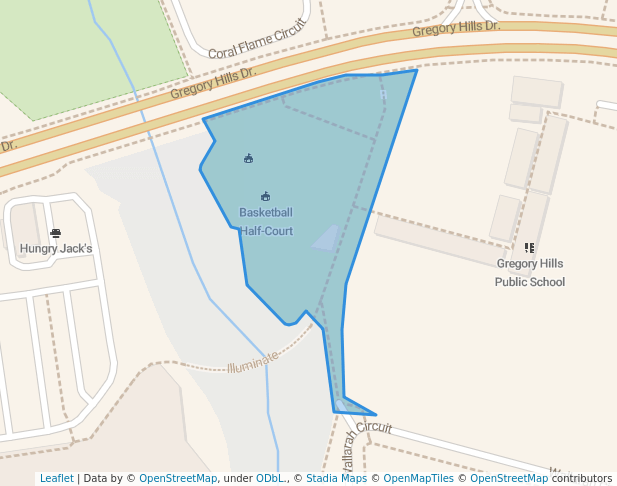 walking in Howard Park map in Gregory Hills