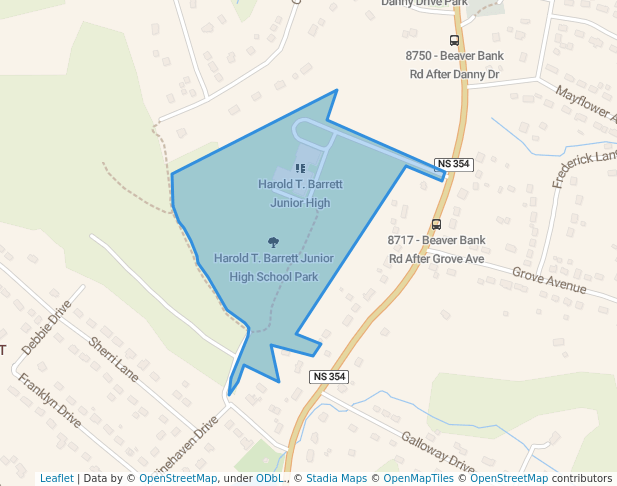 walking in Harold T. Barrett Junior High School Park map in Beaver Bank