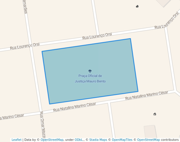 walking in Praça Oficial de Justiça Mauro Bento map in Londrina
