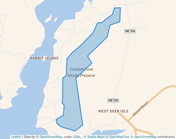 walking in Crockett Cove Woods Preserve map in Stonington