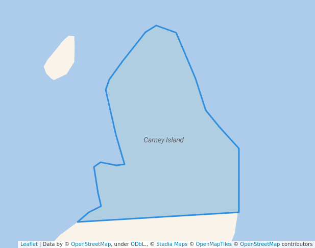 walking in Carney Island map in Deer Isle