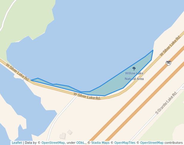 walking in Willow Lake Natural Area map in Cheney