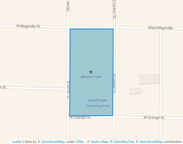 walking in Winston Park map in Girard