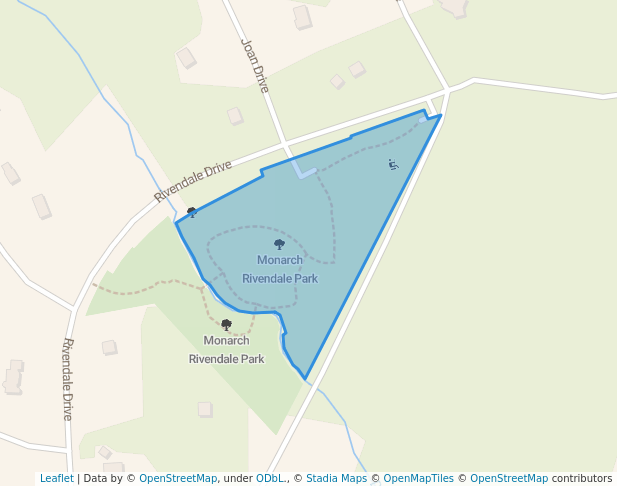 walking in Monarch Rivendale Park map in Windsor Junction