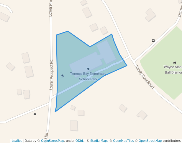 walking in Terence Bay Elementary School Park map in Terence Bay