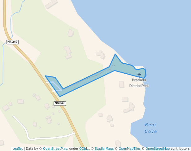 walking in Breakers District Park map in Bear Cove