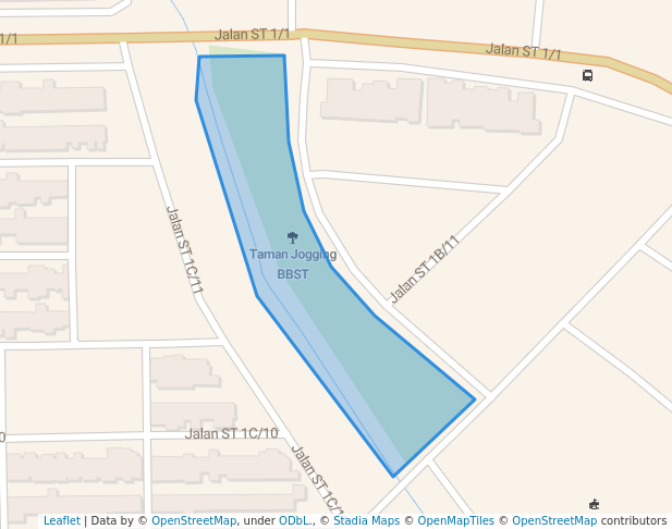 walking in Taman Jogging BBST map in Sepang