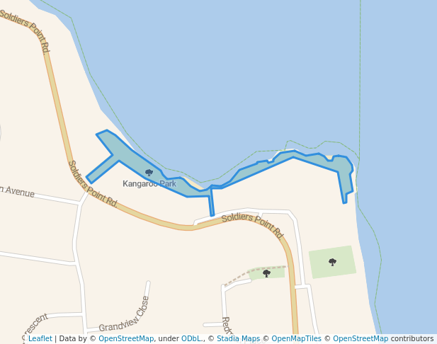 Kangaroo Park in Soldiers Point | Map and Routes