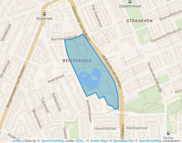 walking in Hortensiapark map in Helmond