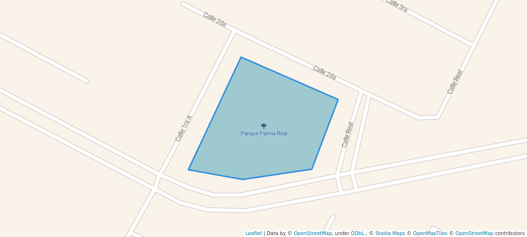 walking in Parque Palma Real map in La Chorrera