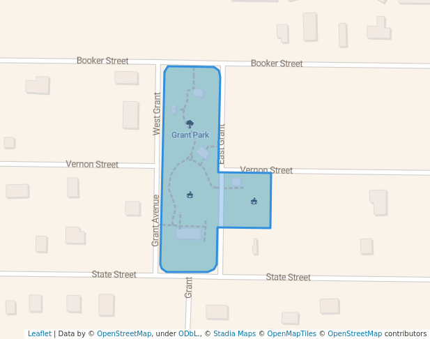 walking in Grant Park map in Fellsmere