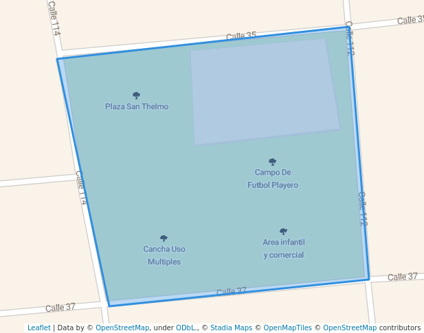 walking in Parque Colonia Vicente guerrero map in Progreso