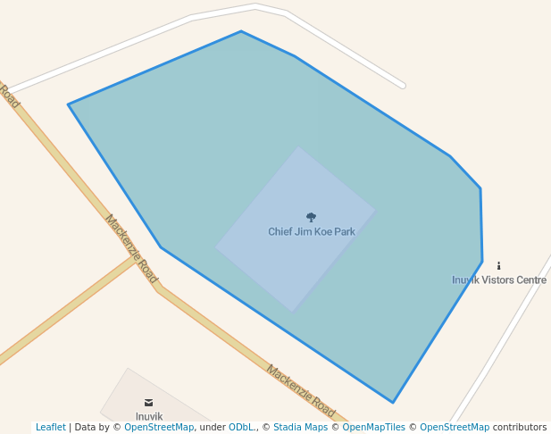 walking in Chief Jim Koe Park map in Inuvik