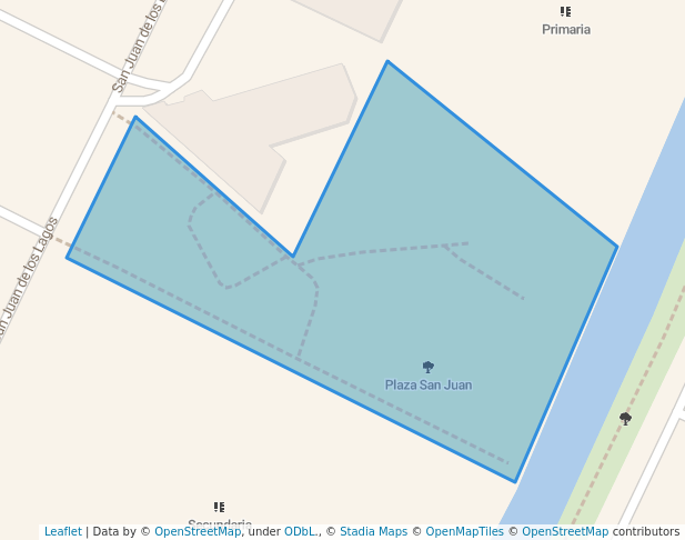 walking in Plaza San Juan map in Santa Catarina