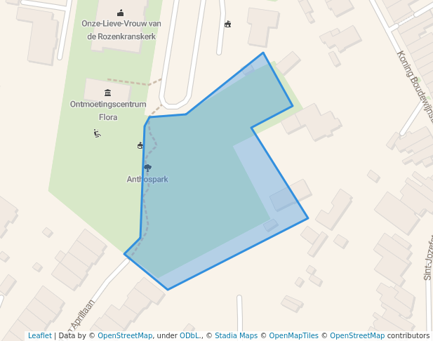 walking in Anthospark map in Merelbeke