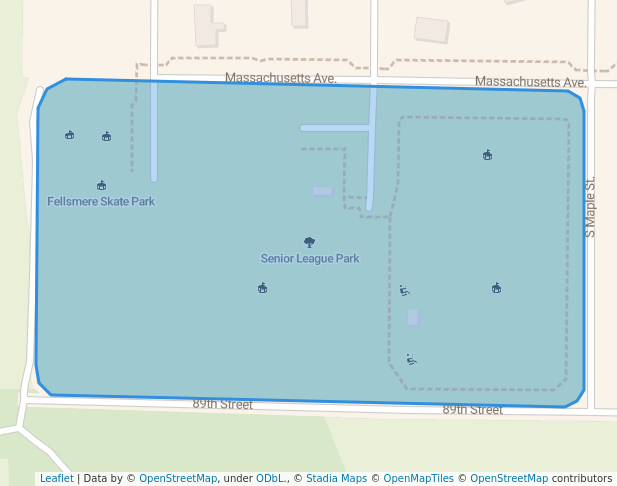 walking in Senior League Park map in Fellsmere