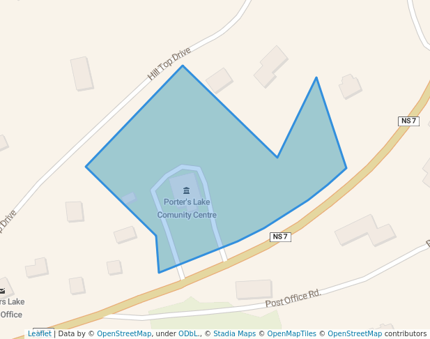 walking in Porters Lake Community Centre Park map in Porters Lake