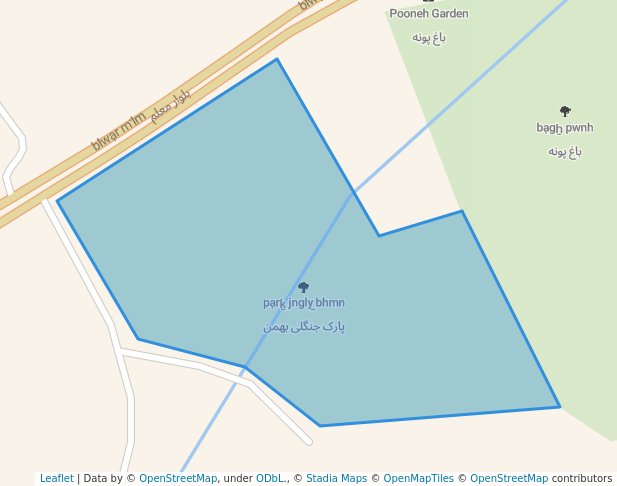 walking in پارک جنگلی بهمن map in Torghabeh