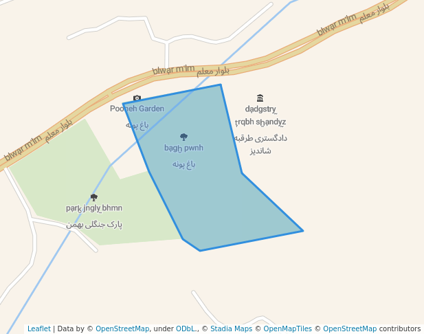 walking in باغ پونه map in Torghabeh
