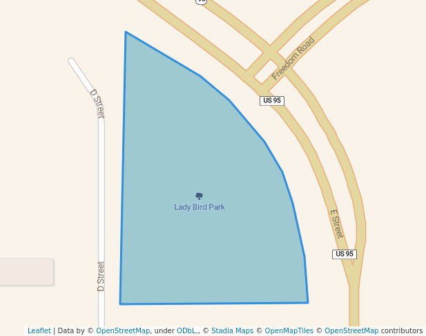 walking in Lady Bird Park map in Hawthorne