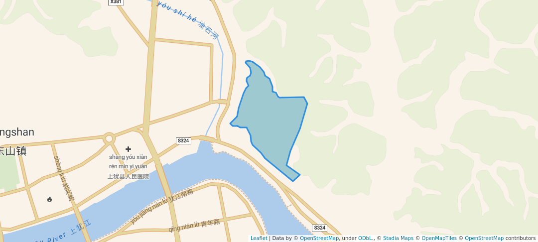 walking in 东山公园 map in Gan Zhou Shi