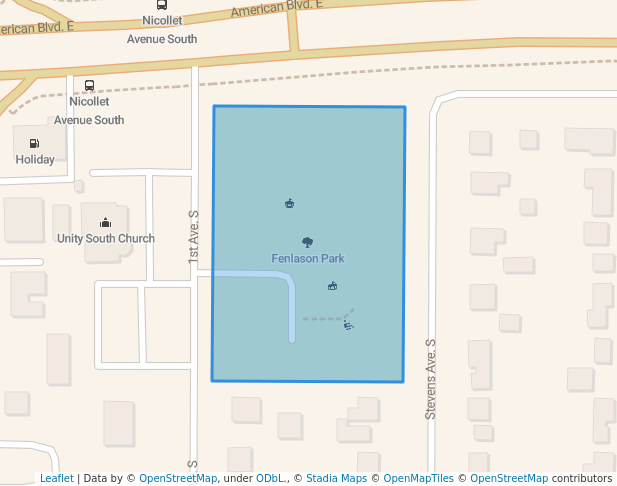 walking in Fenlason Park map in Bloomington