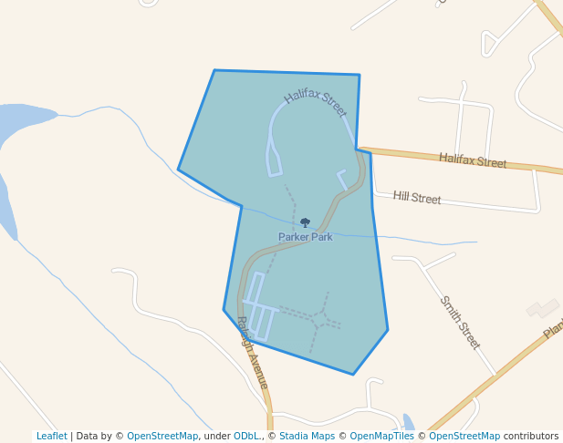 walking in Parker Park map in South Hill