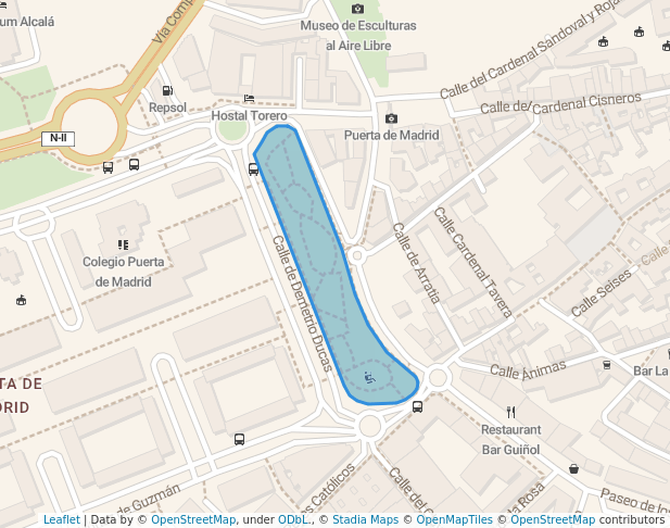 walking in Parque de Santa Ana map in Alcalá de Henares