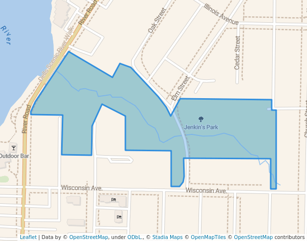 walking in Jenkin's Park map in Wisconsin Dells