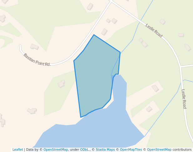 walking in Bastian Point Road Park map in East Lawrencetown