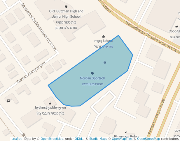 walking in Nordau Sportech map in Netanya