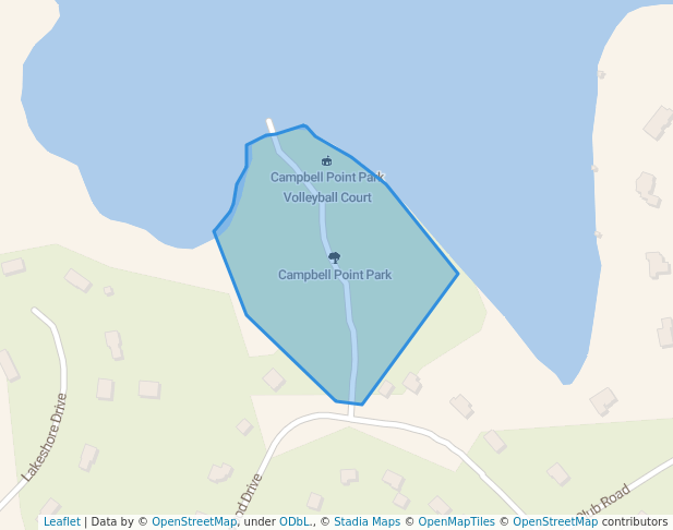 walking in Campbell Point Park map in Brookside