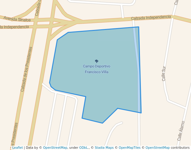 walking in Campo Deportivo Francisco Villa map in Mexicali