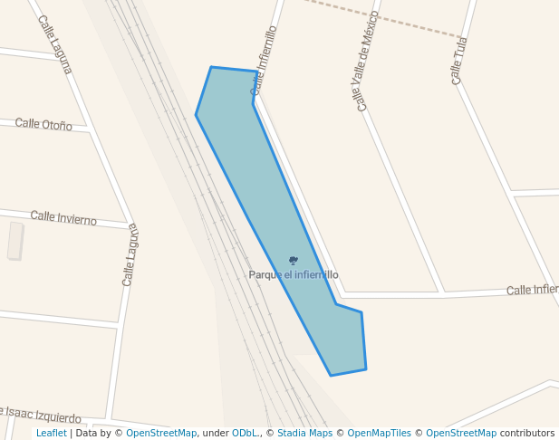 walking in Parque el infiernillo map in Irapuato