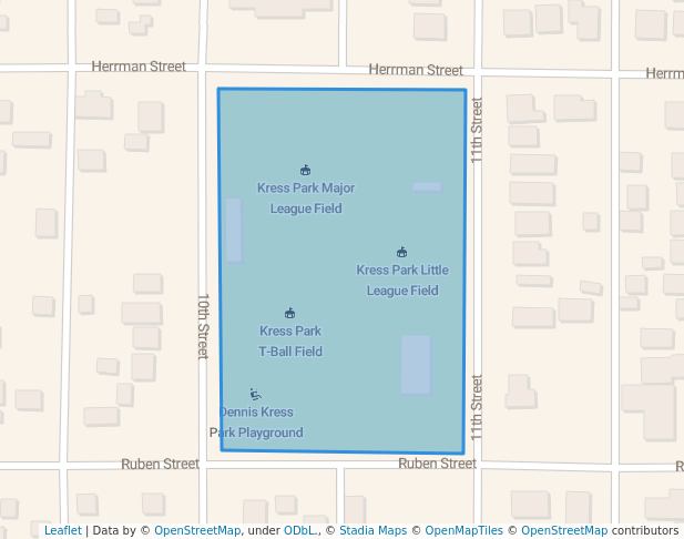 walking in Dennis Kress Memorial Park map in Tell City