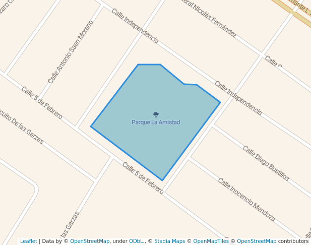 walking in Parque La Amistad map in José Mariano Jiménez