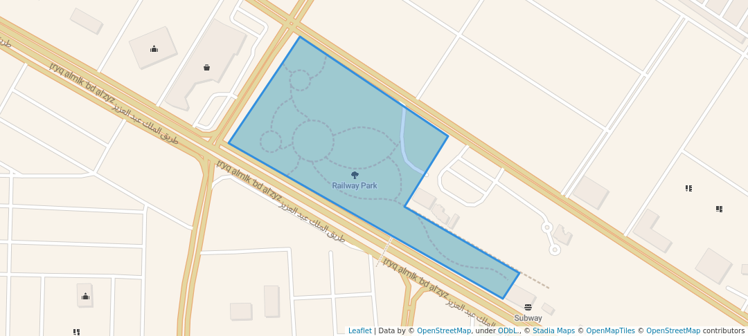 walking in Railway Park map in Tabuk