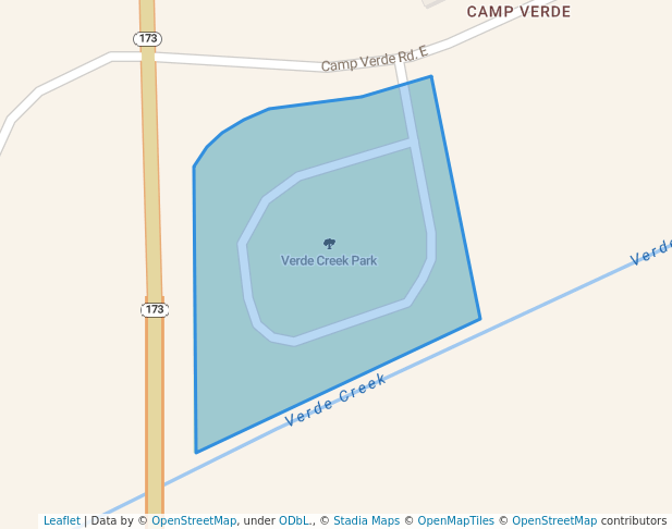 walking in Verde Creek Park map in Center Point