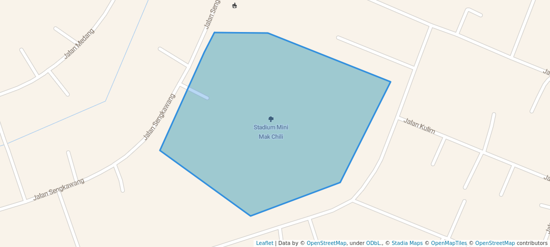 walking in Stadium Mini Mak Chili map in Chukai