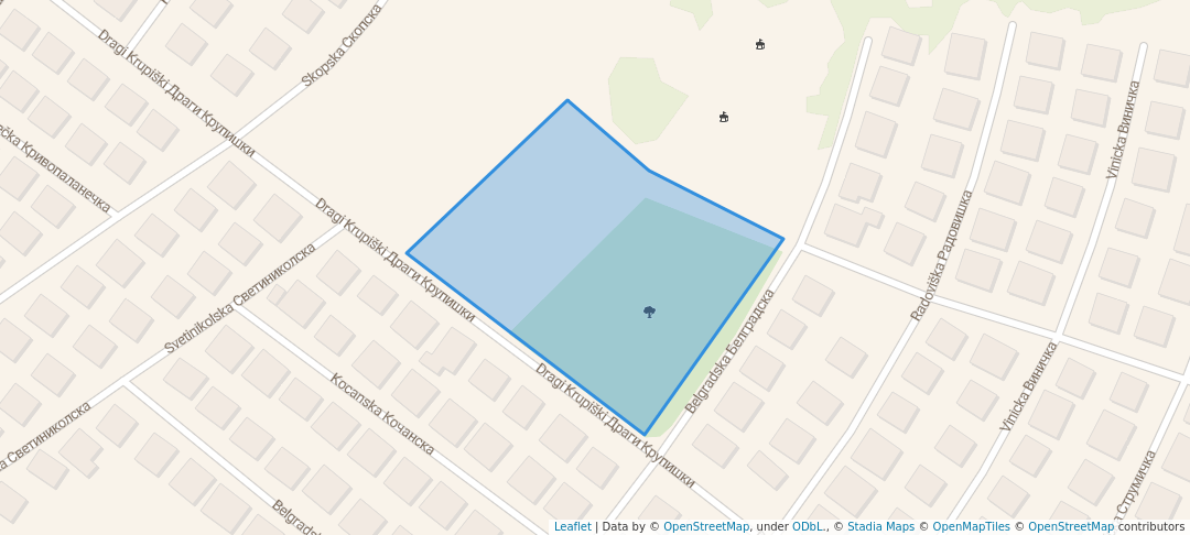 walking in Дузлак Детцки Парк map in Shtip