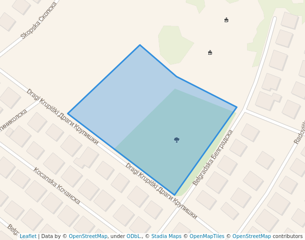 walking in Дузлак Детцки Парк map in Shtip