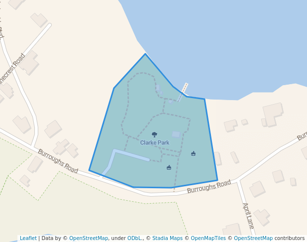 walking in Clarke Park map in North Reading