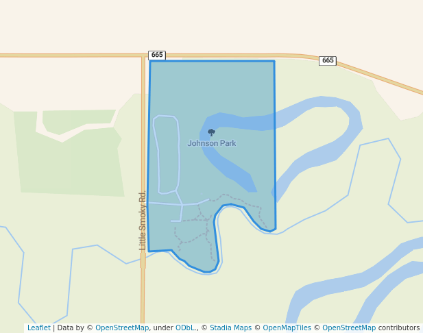 walking in Johnson Park map in Valleyview