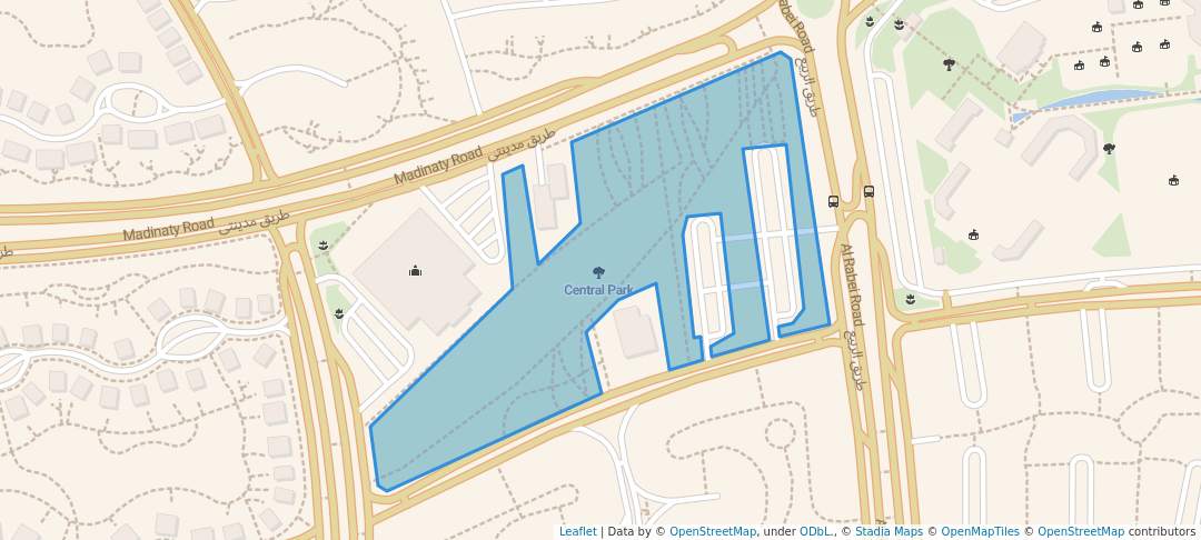 walking in Central Park map in Madinaty