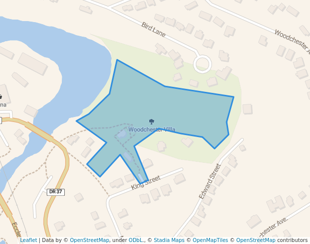 walking in Woodchester Villa map in Bracebridge