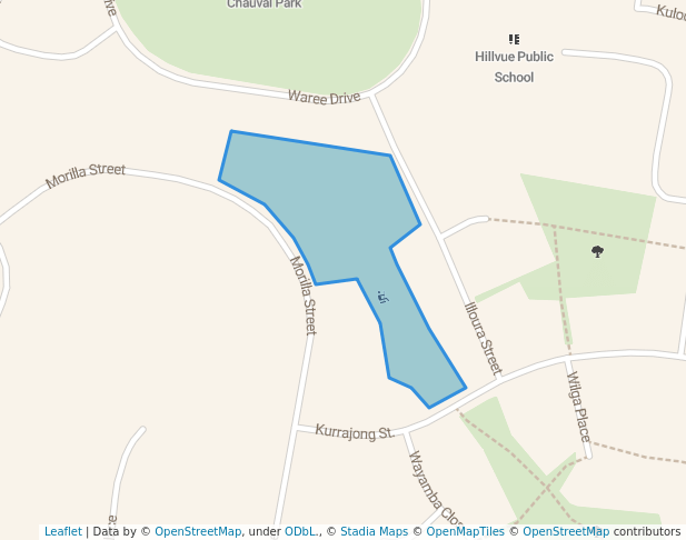 walking in Skillshare Park map in Hillvue