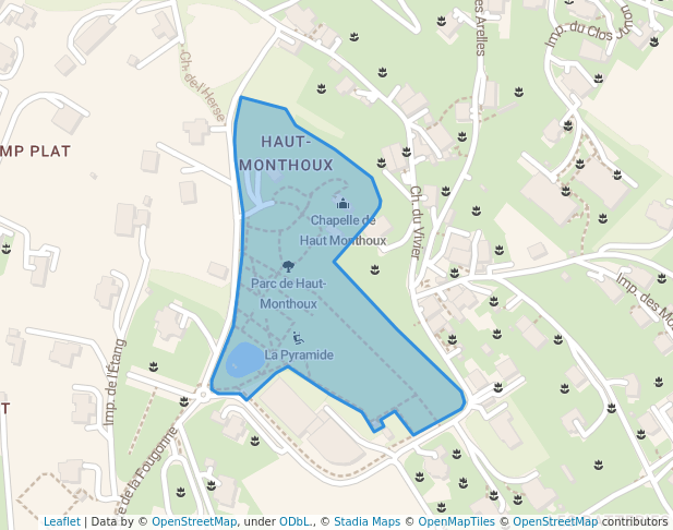 walking in Parc de Haut-Monthoux map in Vétraz-Monthoux