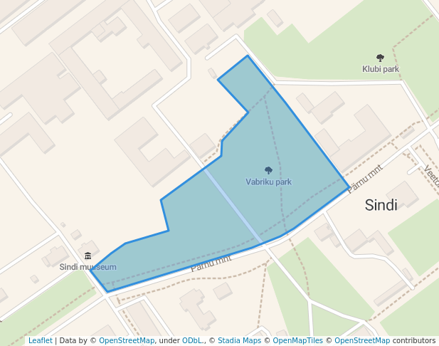 Vabriku park in Sindi | Map and Routes